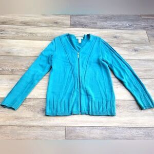 Parkhurst zip up Cardigan teal